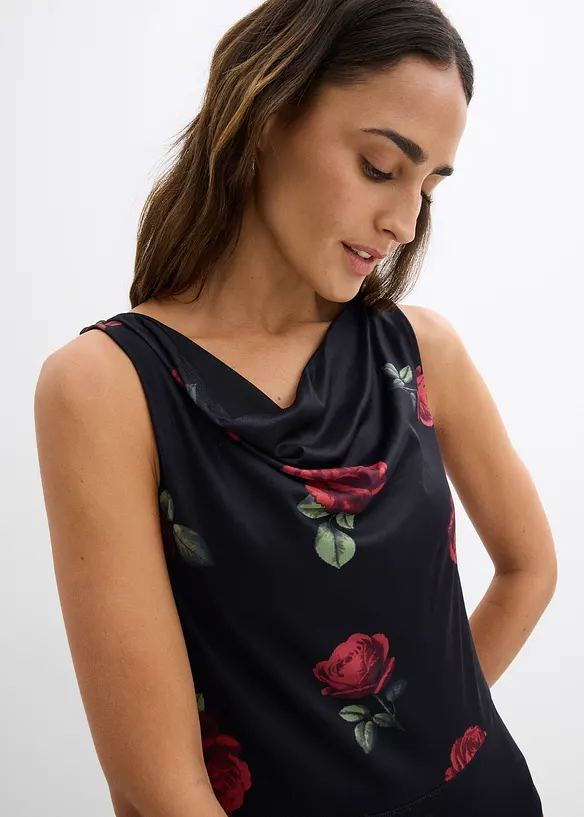 Midikjole i myk mesh, bonprix