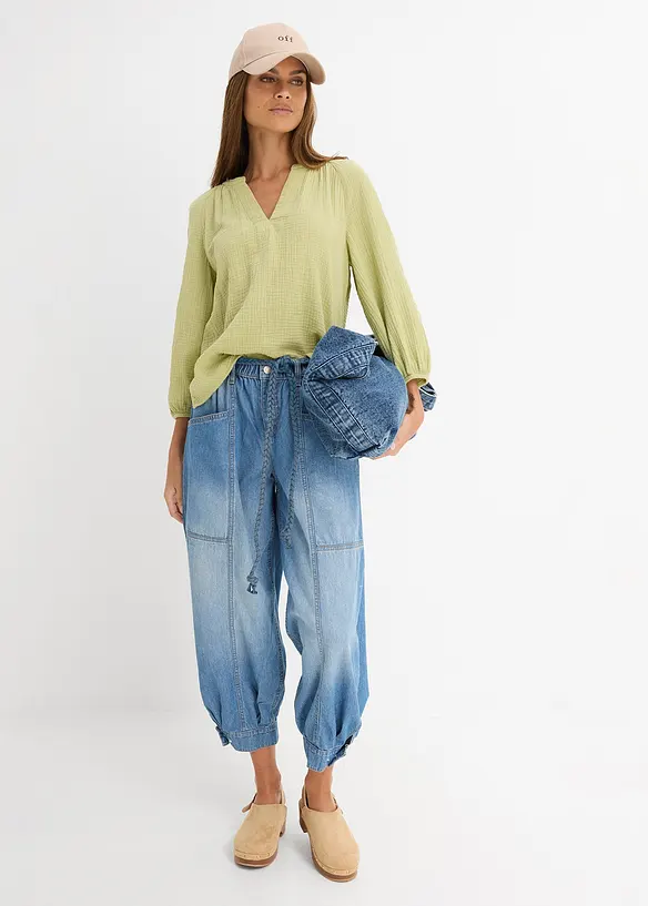 Barrel jeans Mid Waist, komfortlinning, bonprix