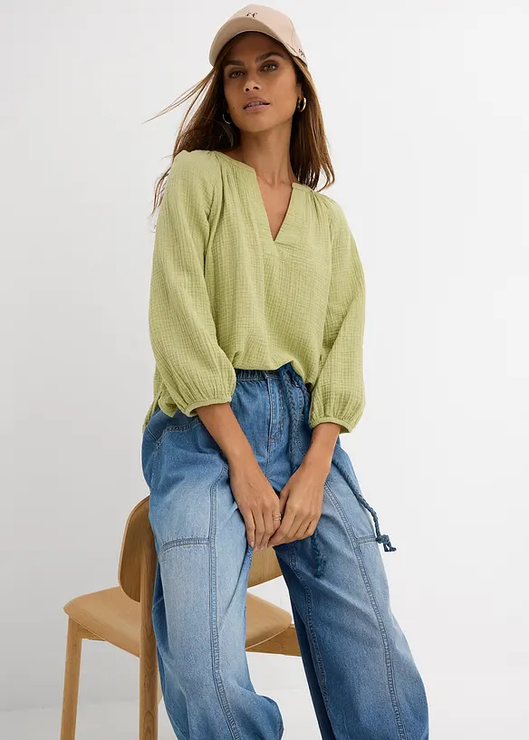 Barrel jeans Mid Waist, komfortlinning, bonprix