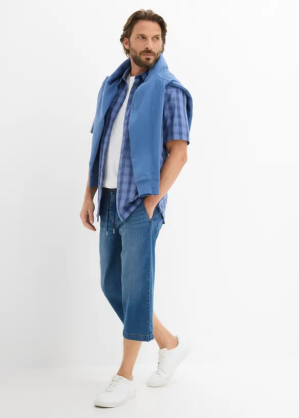 3/4-pull on-jeans i lett denim med stretch, Regular fit, bonprix