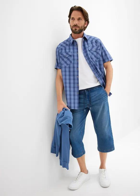 3/4-pull on-jeans i lett denim med stretch, Regular fit, bonprix