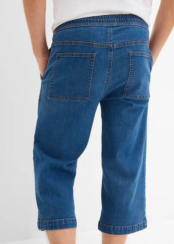 3/4-pull on-jeans i lett denim med stretch, Regular fit, bonprix