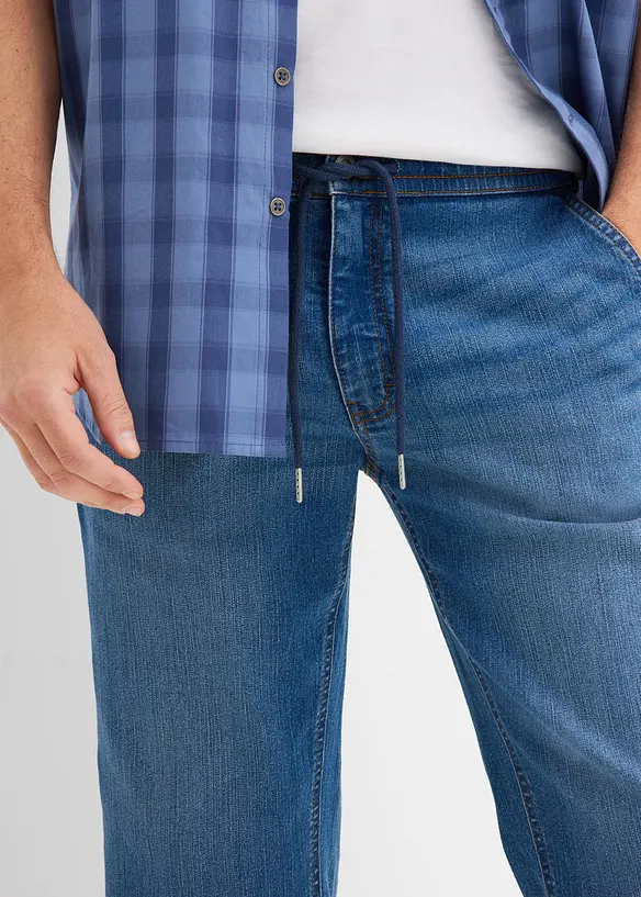 3/4-pull on-jeans i lett denim med stretch, Regular fit, bonprix