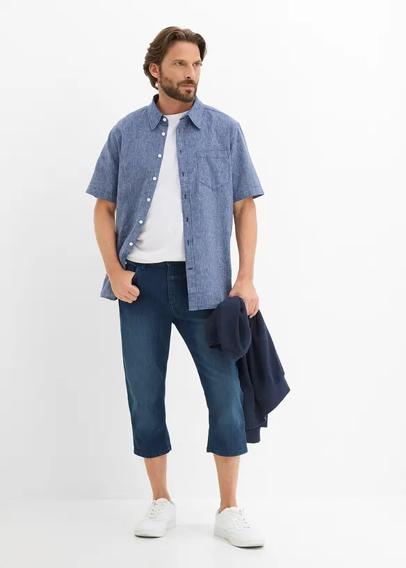 Lett jeans i &frac34;-lengde med stretchlinning, Slim Fit, bonprix