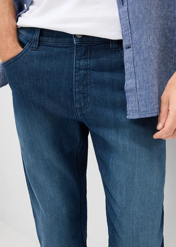 Lett jeans i &frac34;-lengde med stretchlinning, Slim Fit, bonprix