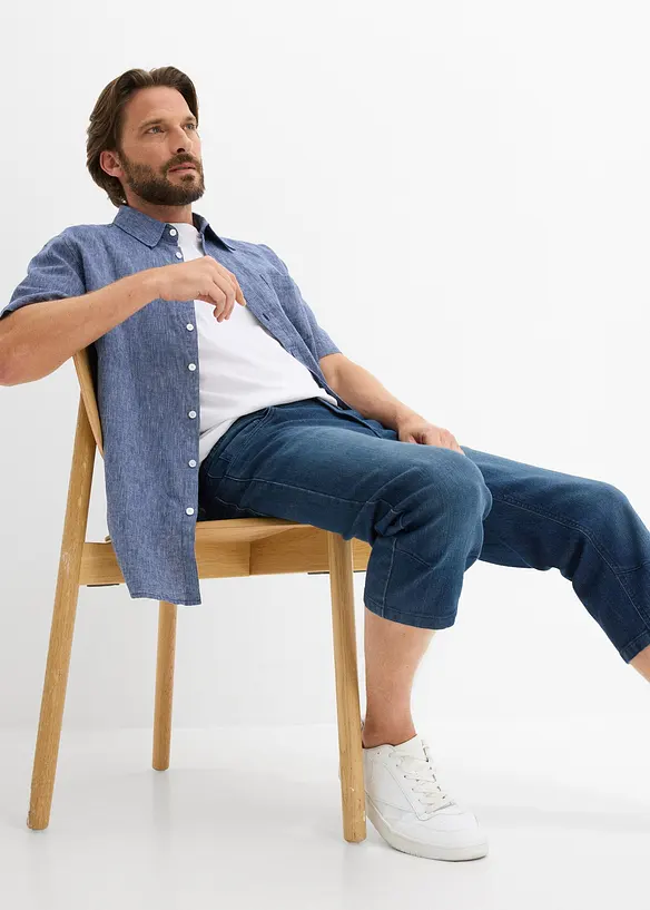 Lett jeans i &frac34;-lengde med stretchlinning, Slim Fit, bonprix