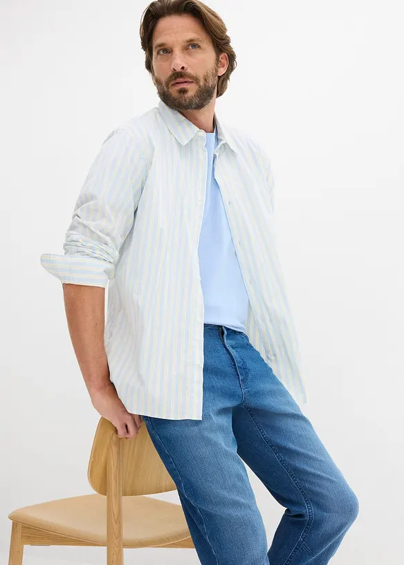 Lett jeans i &frac34;-lengde med stretchlinning, Regular Fit, bonprix