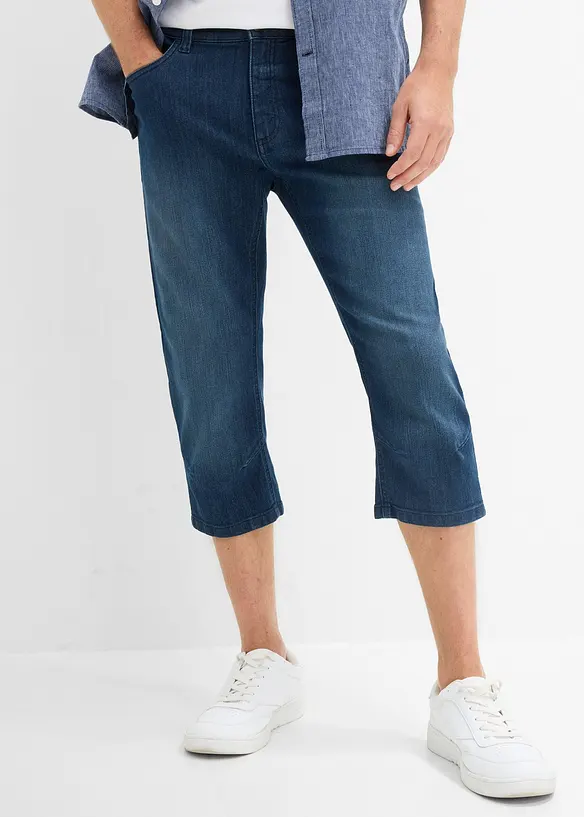Lett jeans i &frac34;-lengde med stretchlinning, Slim Fit, bonprix