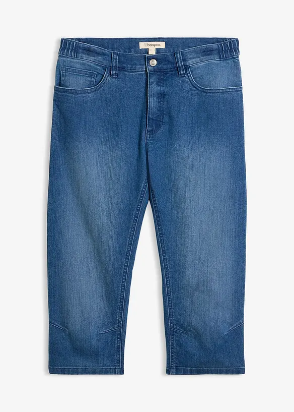 Lett jeans i &frac34;-lengde med stretchlinning, Regular Fit, bonprix