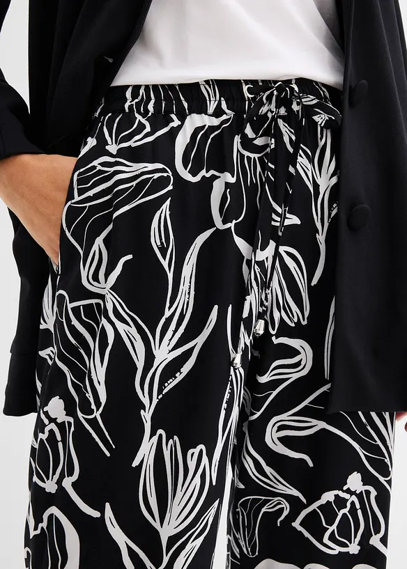 Pull-on bukse i viskose, bonprix