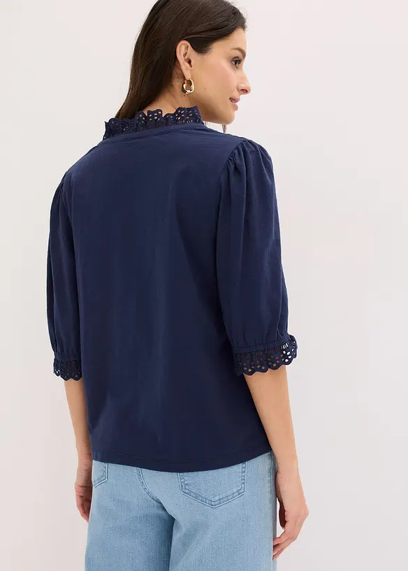 Langermet topp i 100% bomull, bonprix