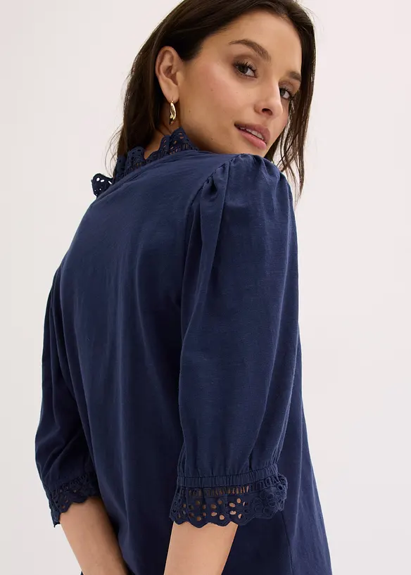 Langermet topp i 100% bomull, bonprix