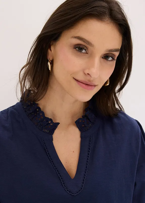 Langermet topp i 100% bomull, bonprix