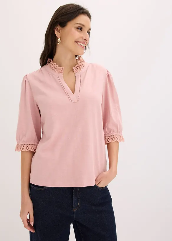 Langermet topp i 100% bomull, bonprix