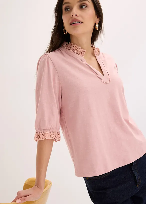 Langermet topp i 100% bomull, bonprix