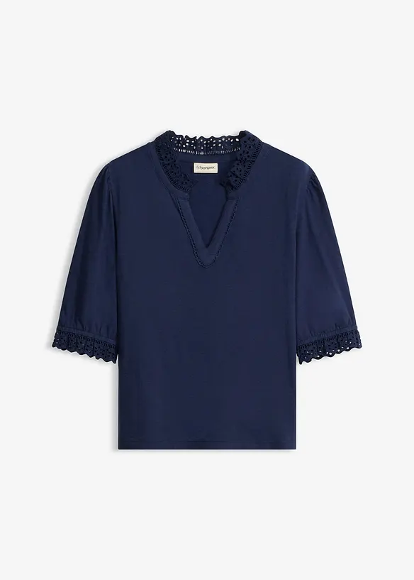 Langermet topp i 100% bomull, bonprix