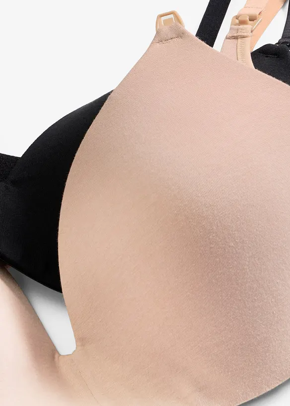 Vattert amme-BH uten spiler med &oslash;kologisk bomull (2-pack), bonprix