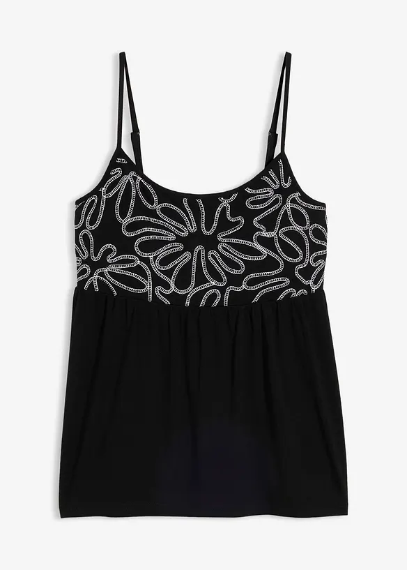 Singlet med broderier, bonprix