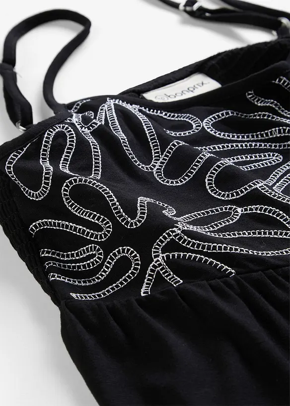 Singlet med broderier, bonprix