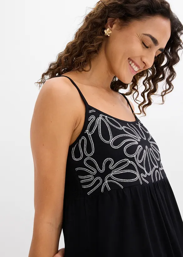 Singlet med broderier, bonprix