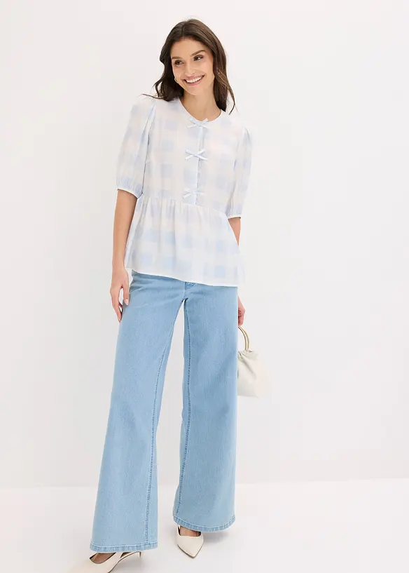 Bluse med sl&oslash;yfer, bonprix