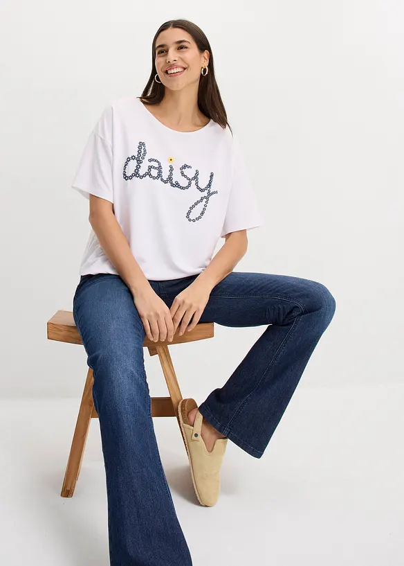 Sweatshirt i lett viskosemiks, bonprix