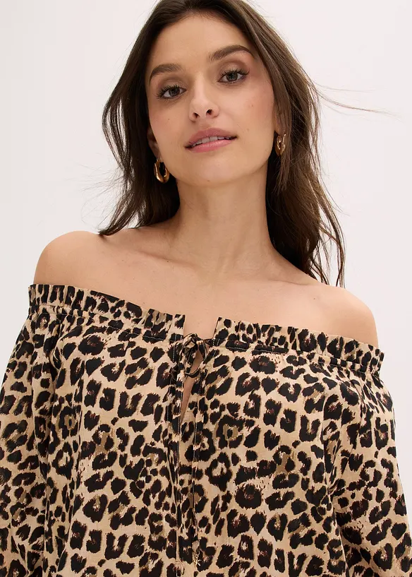 Kortermet bluse i 100% &oslash;kologisk bomull, bonprix