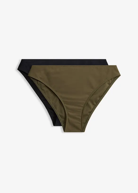 Bikinibukse med h&oslash;y benskj&aelig;ring (2-pack), bonprix