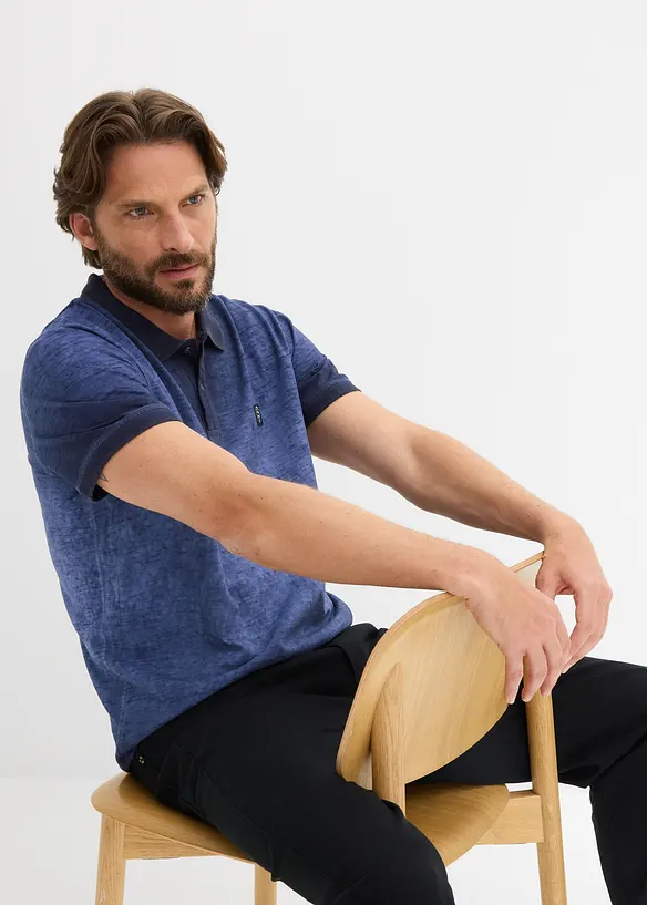 Poloskjorte i vasket look, bonprix