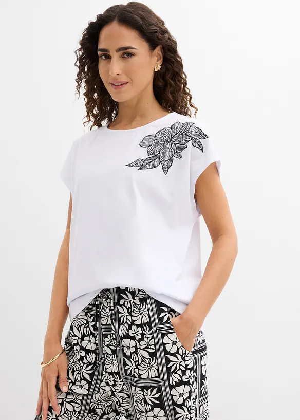 Oversized topp i 100% bomull, bonprix