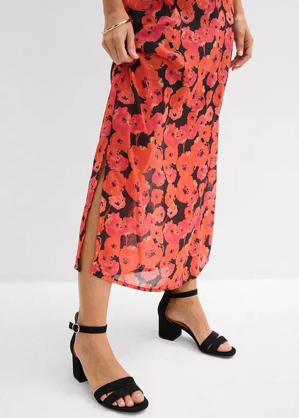 Lang chiffonkjole, bonprix