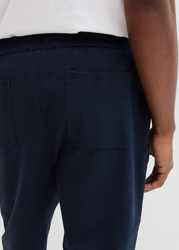 Lang bermudashorts i sweat-denimstil med elastisklinning, bonprix