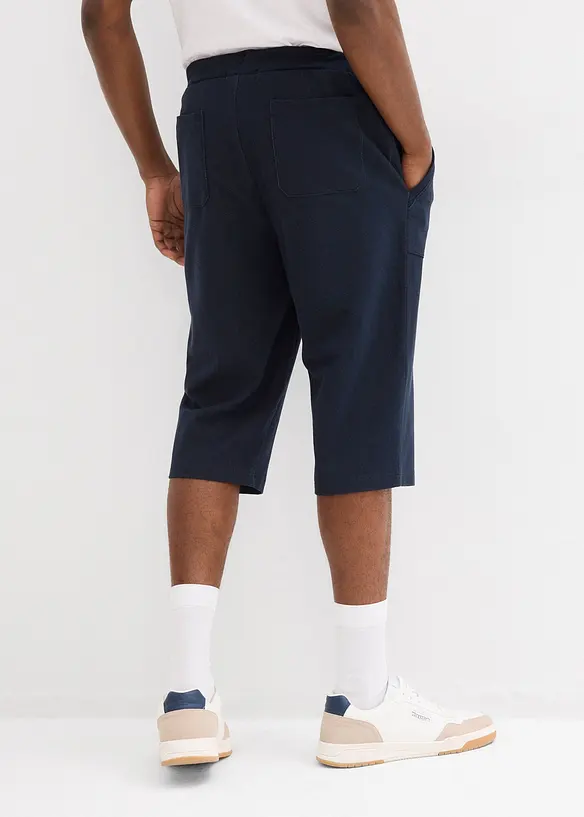 Lang bermudashorts i sweat-denimstil med elastisklinning, bonprix