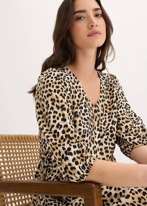 Tunikakjole i lett viskosemiks, bonprix