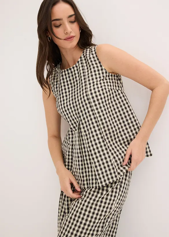 Ermel&oslash;s, rutete bluse, bonprix