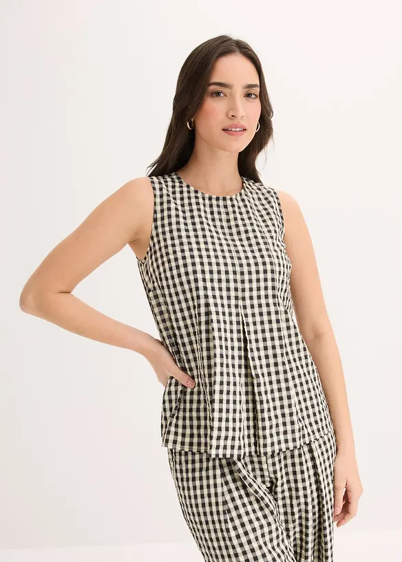 Ermel&oslash;s, rutete bluse, bonprix