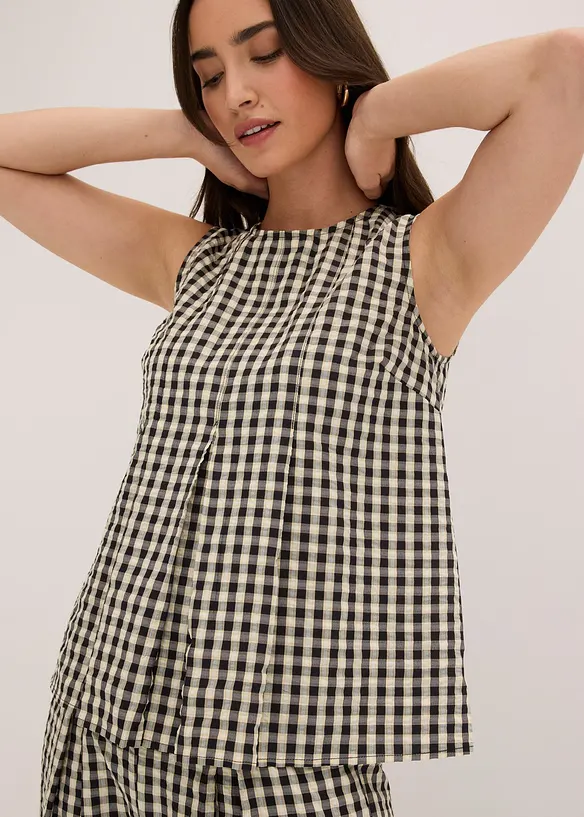 Ermel&oslash;s, rutete bluse, bonprix