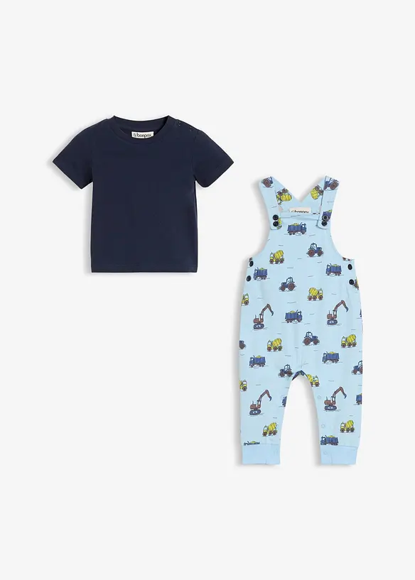 Topp og sparkebukse i trikotmateriale i 100% &oslash;kologisk bomull (2-delt sett), bonprix