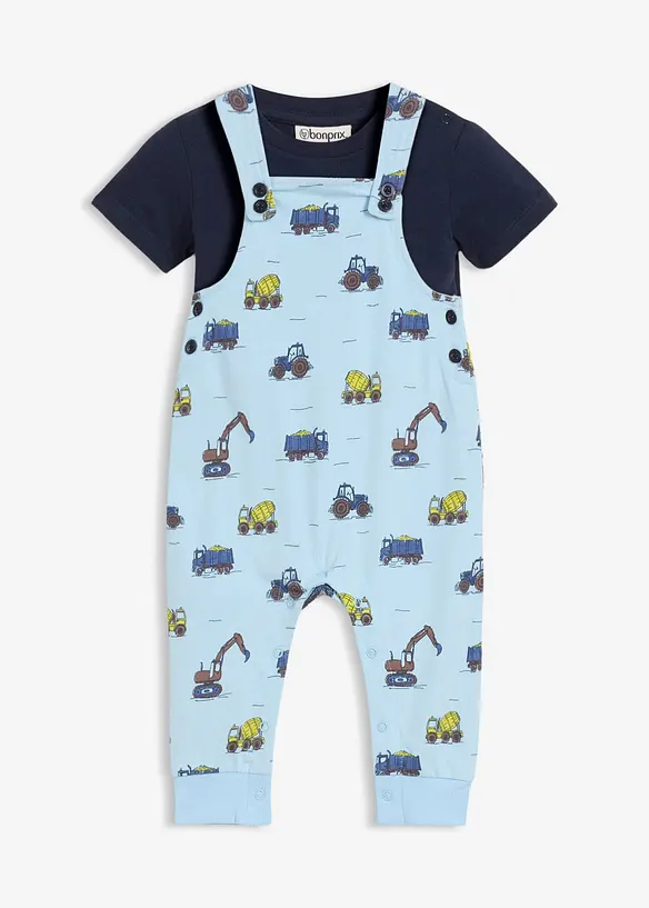 Topp og sparkebukse i trikotmateriale i 100% &oslash;kologisk bomull (2-delt sett), bonprix