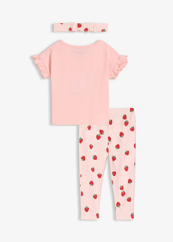 Topp, leggings + panneb&aring;nd av &oslash;kologisk bomull (3-delt sett), bonprix