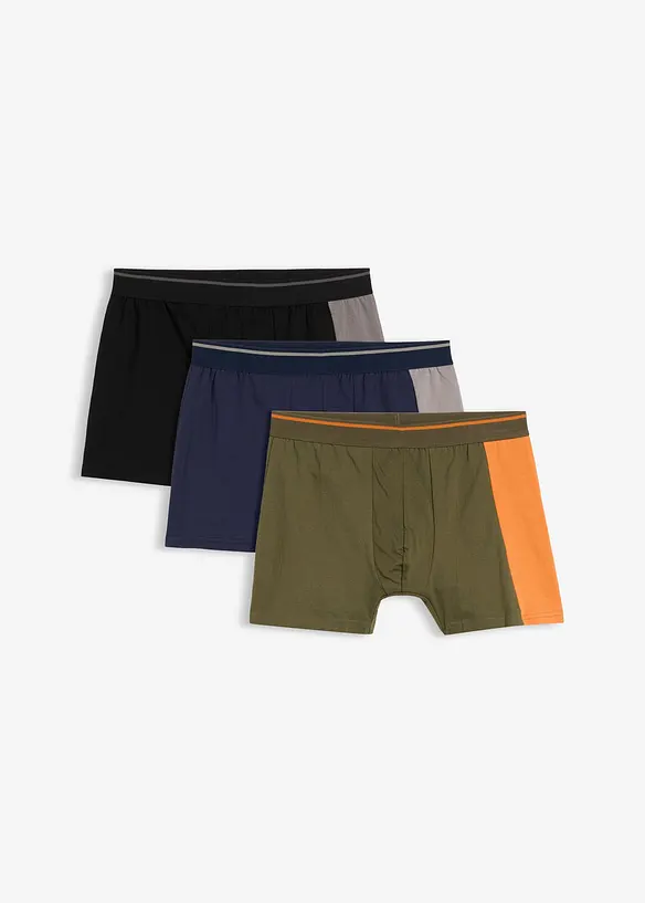 Boksershorts med ben og bomull (3-pack), bonprix