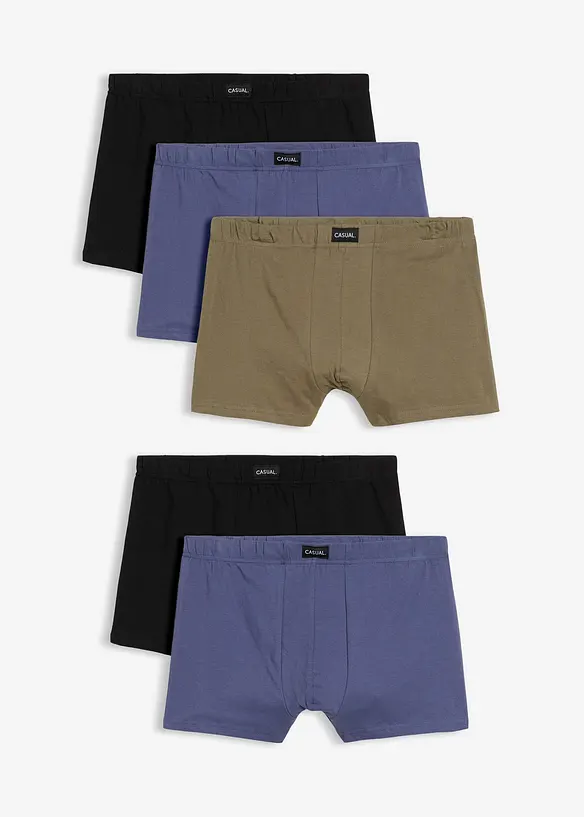 Boksershorts i ettersittende modell med bomull (5-pack), bonprix