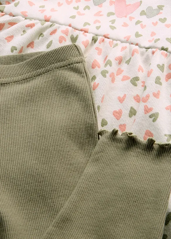 Bodykjole til baby og leggings i 100% &oslash;kologisk bomull (2-delt sett), bonprix