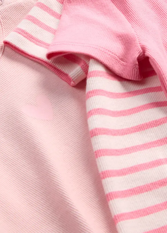 Kortermet body i &oslash;kologisk bomull (3-pack), bonprix