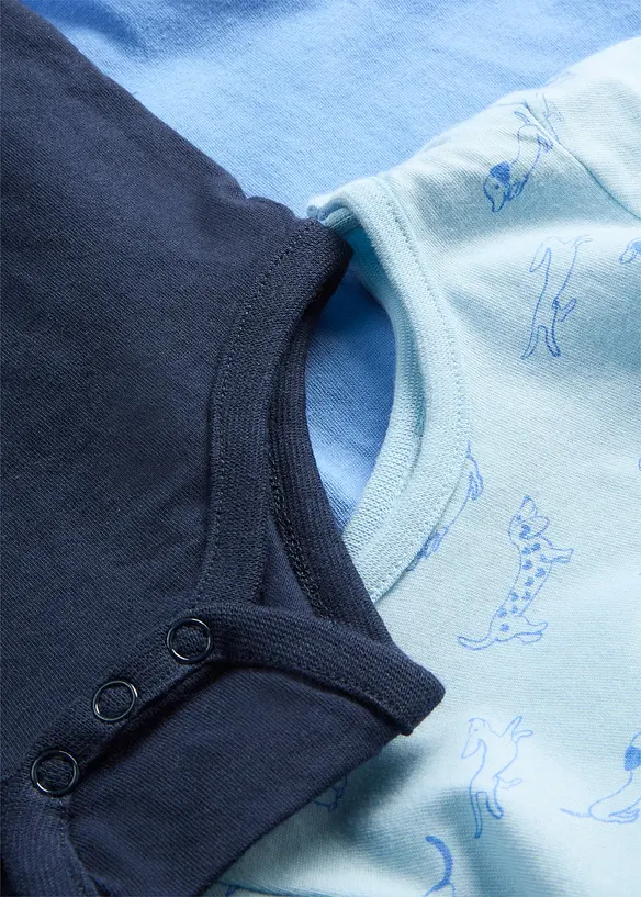 Kortermet body i 100% &oslash;kologisk bomull (3-pack), bonprix