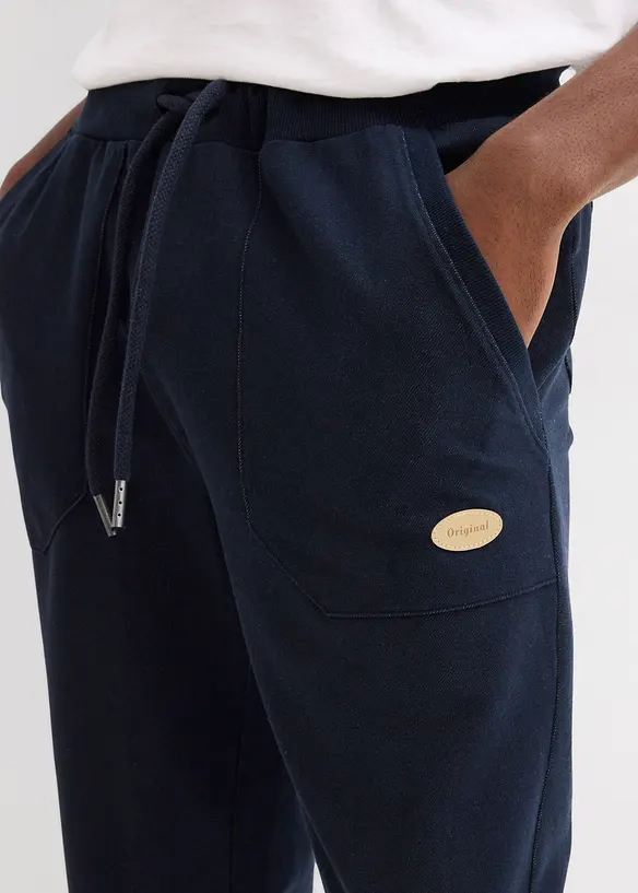 Lang bermudashorts i sweat-denimstil med elastisklinning, bonprix