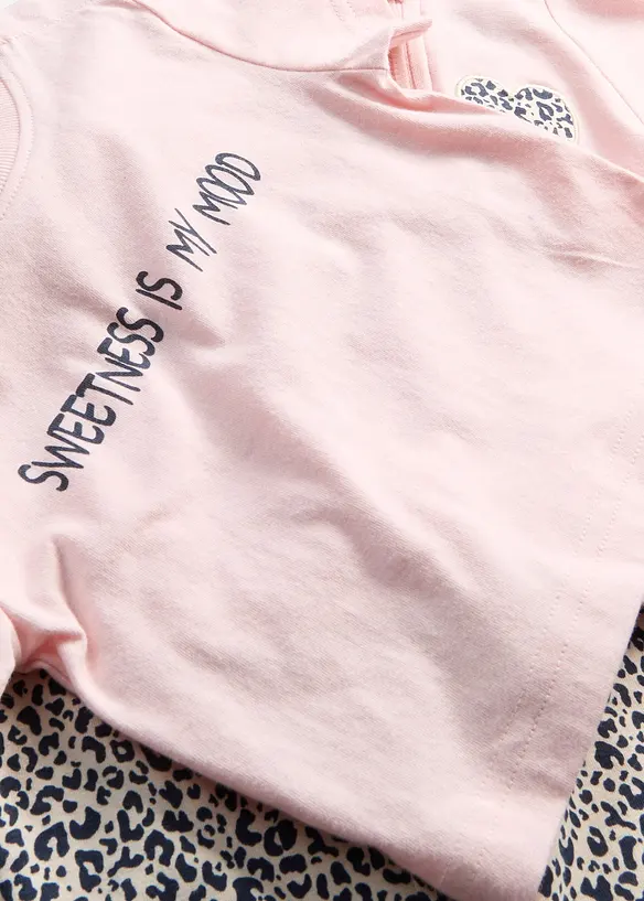 Sweatshirt og leggings av 100% &oslash;kologisk bomull (3-delt sett), bonprix