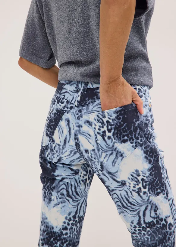 M&oslash;nstret 7/8-bukse med stretch, bonprix