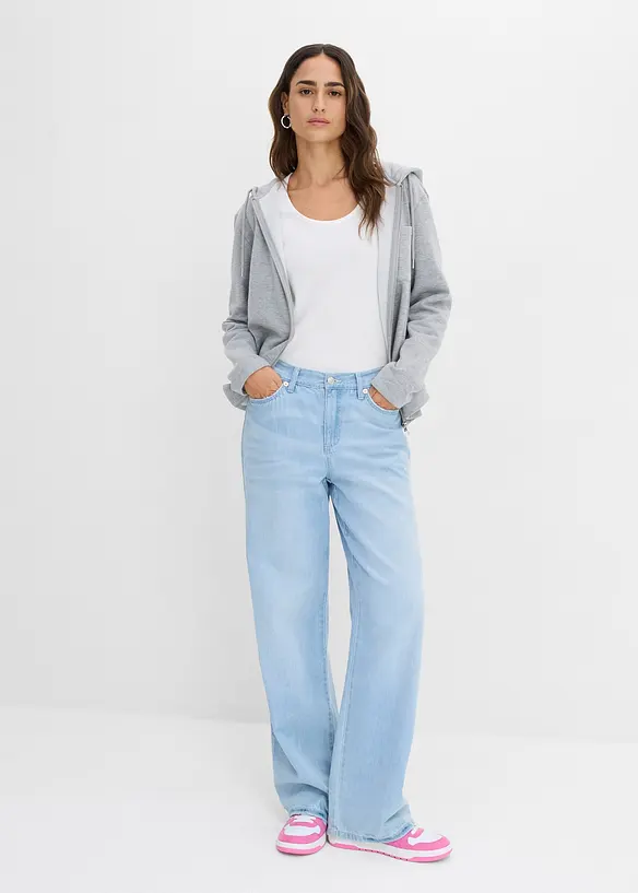 Ribbet topp i 100% &oslash;kologisk bomull (2-pack), bonprix