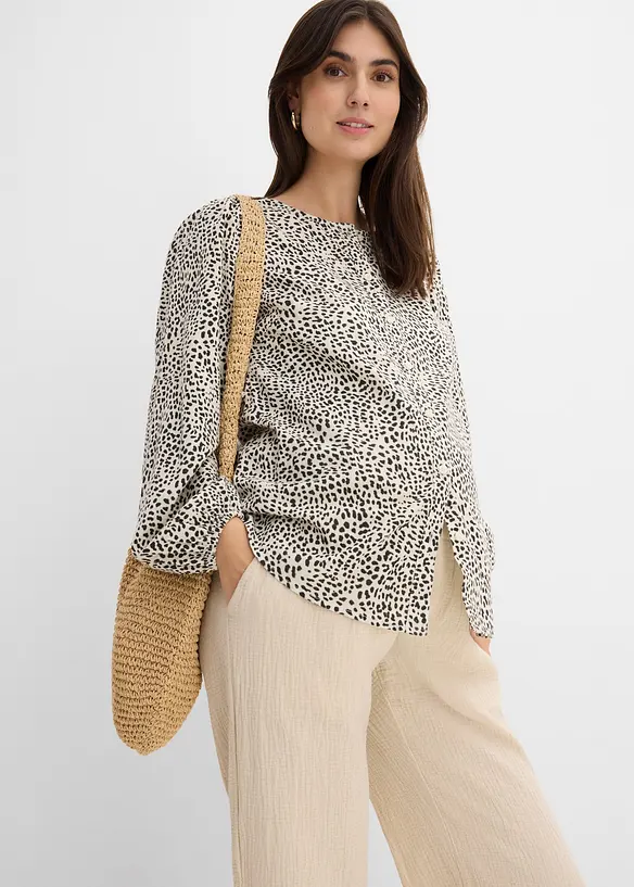 Mammabukse i 100% bomullsmusselin, Loose Fit, bonprix